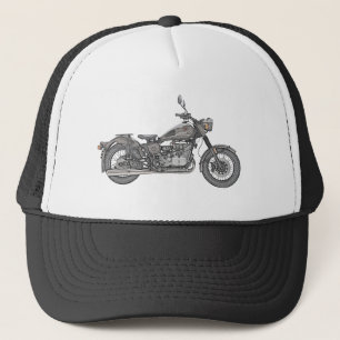 Russisches Motorrad für Schwarz und Weiß Truckerkappe