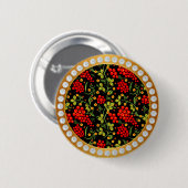 Russisches nationales Muster Hohloma Button (Vorne & Hinten)