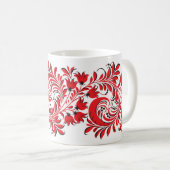 Russisches nationales Muster-Tassenrot Kaffeetasse (VorderseiteRechts)