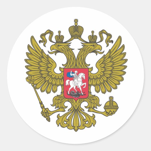 russisches Nationallogo Runder Aufkleber (Vorderseite)