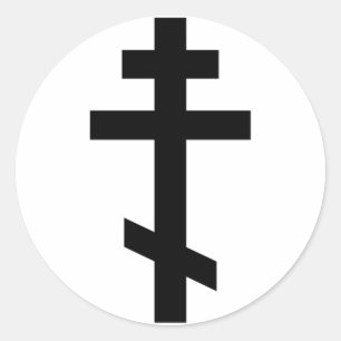 Russisches orthodoxes Kreuz Runder Aufkleber