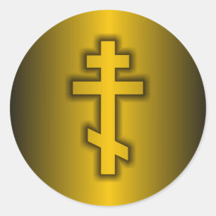 Russisches orthodoxes runder aufkleber