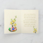 Russisches Ostern - Kathedrale, Blume, Ostereier Feiertagskarte (Innenseite)