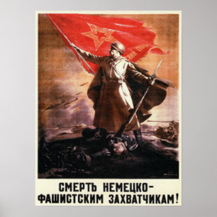 Russisches Propaganda-Poster aus dem Zweiten Weltk Poster
