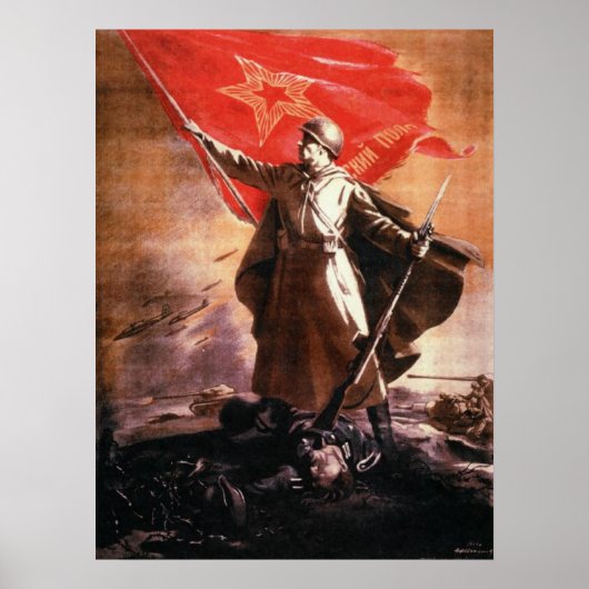Russisches Propaganda-Poster aus dem Zweiten Weltk Poster (Vorne)
