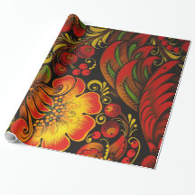 Russisches Vintage-Fine-Khokhloma-Blumenmuster