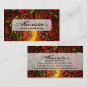 Russisches Vintages feines Blumenmuster Visitenkarte (Vorne/Hinten)