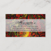 Russisches Vintages feines Blumenmuster Visitenkarte (Rückseite)