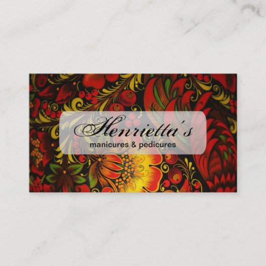 Russisches Vintages feines Blumenmuster Visitenkarte (Vorderseite)