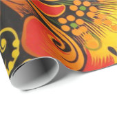 Russisches Vintages Fine Khokhloma Floral Pattern Geschenkpapier (Rolleneckpunkt)