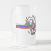 Russisches Wappen Mattglas Bierglas (Vorderseite Links)