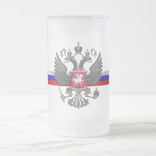 Russisches Wappen Mattglas Bierglas