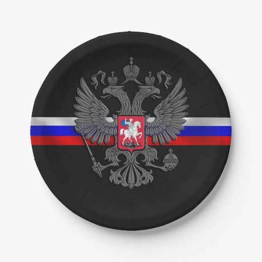 Russisches Wappen Pappteller (Vorderseite)
