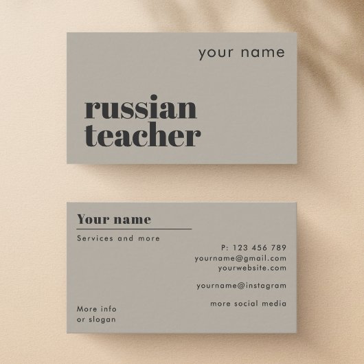 Russischlehrer Zweitsprache Visitenkarte