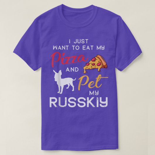 Russkiy Dog Pizza Lover Eigentümer Weihnachten Geb T-Shirt (Design vorne)