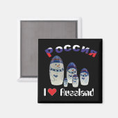 Russland Babuschka - Matrjoschka Magnet (Vorderseite/Rückseite)