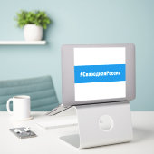 Russland - Demokratisch Russisch - Weiße Flagge Aufkleber (Laptop auf Schreibtisch)