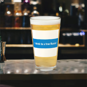 Russland - Demokratisches Englisch - Weiße Flagge Glas