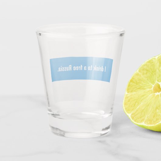 Russland - Demokratisches Englisch - Weiße Flagge Schnapsglas (Rückseite)