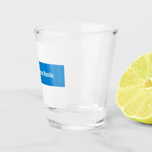 Russland - Demokratisches Englisch - Weiße Flagge Schnapsglas (Rechts)