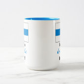 Russland - Demokratisches Englisch - Weiße Flagge Zweifarbige Tasse (Mittel)