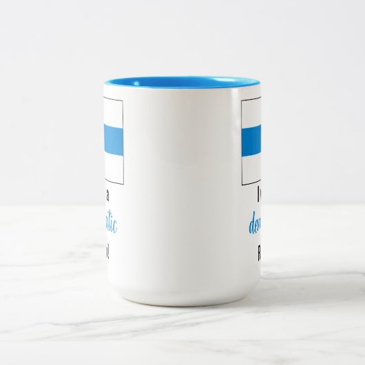 Russland - Demokratisches Englisch - Weiße Flagge Zweifarbige Tasse (Mittel)