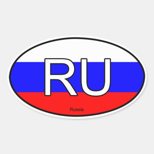 Russland Euro-Sticker Ovaler Aufkleber (Vorderseite)