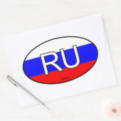 Russland Euro-Sticker Ovaler Aufkleber (Umschlag)