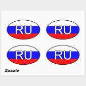 Russland Euro-Sticker Ovaler Aufkleber (Blatt)