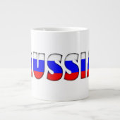 Russland Flag Farben Typografie Muster Herz Jumbo-Tasse (Vorderseite)