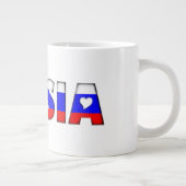 Russland Flag Farben Typografie Muster Herz Jumbo-Tasse (Rechts)