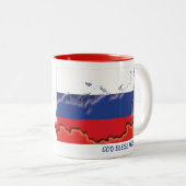 RUSSLAND FLAG MAP Scripting individuell Zweifarbige Tasse (VorderseiteRechts)