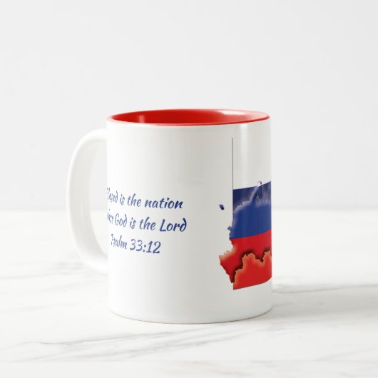 RUSSLAND FLAG MAP Scripting individuell Zweifarbige Tasse (Vorderseite Links)