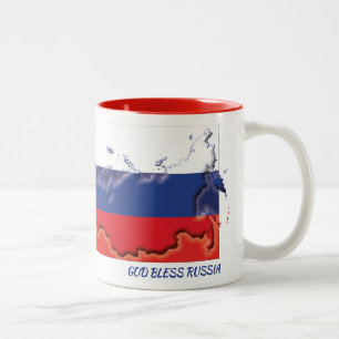 RUSSLAND FLAG MAP Scripting individuell Zweifarbige Tasse