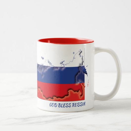 RUSSLAND FLAG MAP Scripting individuell Zweifarbige Tasse (Rechts)