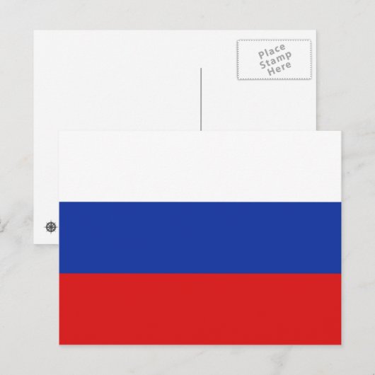 Russland Flag Postkarte (Vorne/Hinten)