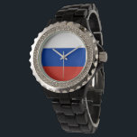 Russland-Flagge Armbanduhr<br><div class="desc">Ein ideales Geschenk für alle,  die Patrioten ihres Landes sind!</div>