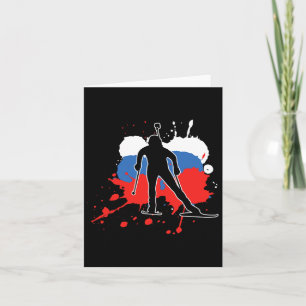 Russland-Flagge Biathlet - Russischer Biathlon  Karte