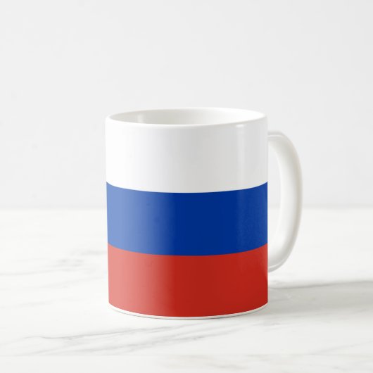 Russland-Flagge Kaffeetasse (VorderseiteRechts)