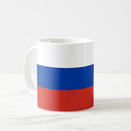 Russland-Flagge Kaffeetasse (Vorderseite Links)