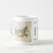 Russland Flagge + Karte Tasse (Vorderseite Links)