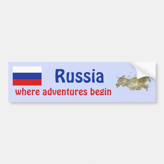 Russland-Flagge + Karten-Autoaufkleber Autoaufkleber (Vorne)