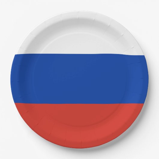 Russland-Flagge Pappteller (Vorderseite)