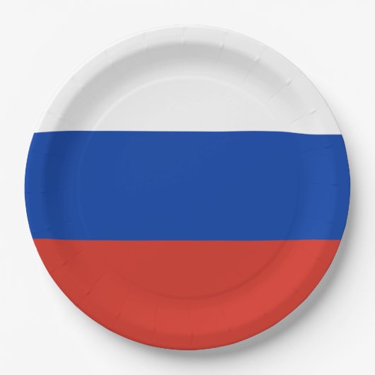 Russland-Flagge Pappteller (Vorderseite)