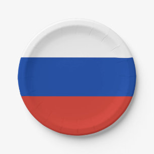 Russland-Flagge Pappteller