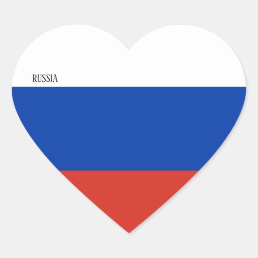 Russland Flagge Patriotisch Herz-Aufkleber (Vorderseite)