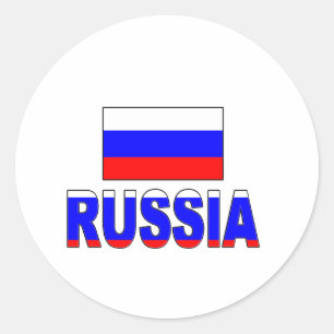 Russland-Flagge Runder Aufkleber