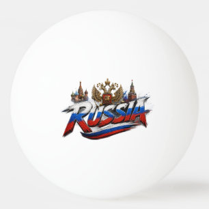 Russland-Flagge Typografie Grafikdesign Tischtennisball