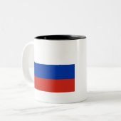 Russland-Flagge Zweifarbige Tasse (Vorderseite Links)