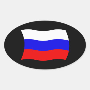 Russland-Flaggen-Aufkleber Ovaler Aufkleber